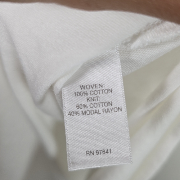 J. Jill White Eyelet Overlay Tunic Shirt Womens Sleeveless Cotton Size XS‎ - Picture 7 of 7